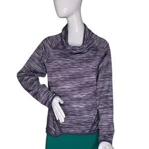 C9 by Champion Sweater Shirt Cowl Neck Kangaroo Pocket Marled Purple Size S